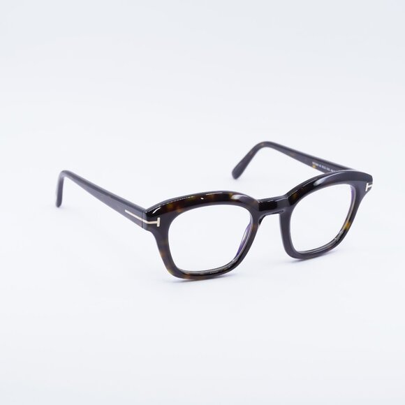 Tom Ford FT5961-B 052 Eyeglasses Havana 49mm Square Frame, Blue Light Block - Picture 1 of 10